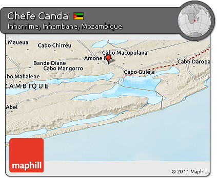 Shaded Relief Panoramic Map of Chefe Canda