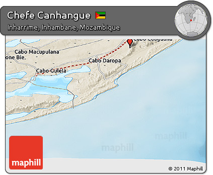 Shaded Relief Panoramic Map of Chefe Canhangue
