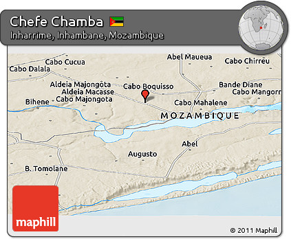 Shaded Relief Panoramic Map of Chefe Chamba