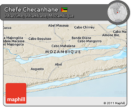 Shaded Relief Panoramic Map of Chefe Checanhane