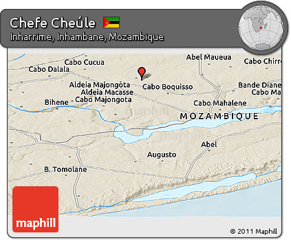 Shaded Relief Panoramic Map of Chefe Cheúle