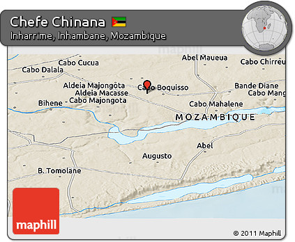 Shaded Relief Panoramic Map of Chefe Chinana