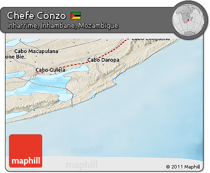 Shaded Relief Panoramic Map of Chefe Conzo