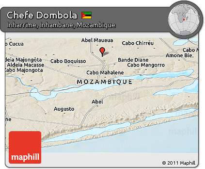 Shaded Relief Panoramic Map of Chefe Dombola