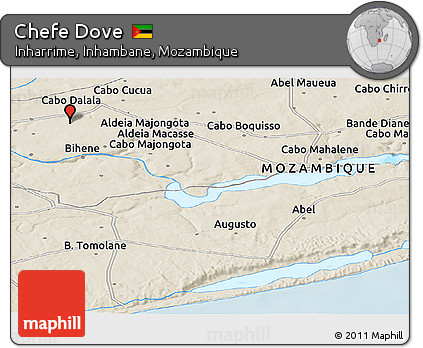 Shaded Relief Panoramic Map of Chefe Dove