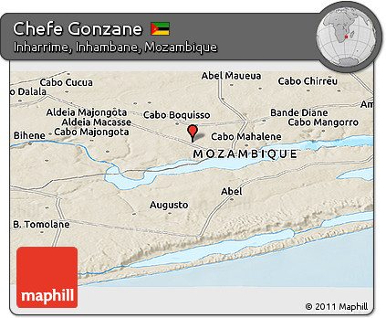 Shaded Relief Panoramic Map of Chefe Gonzane