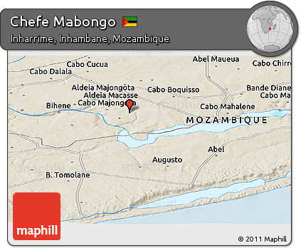 Shaded Relief Panoramic Map of Chefe Mabongo