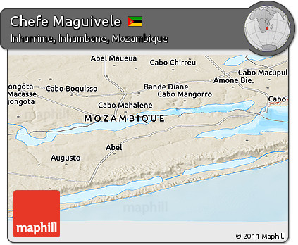 Shaded Relief Panoramic Map of Chefe Maguivele