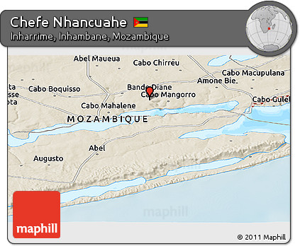 Shaded Relief Panoramic Map of Chefe Nhancuahe