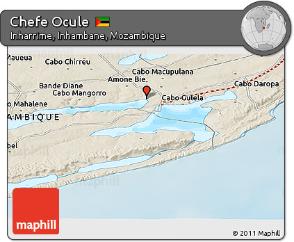 Shaded Relief Panoramic Map of Chefe Ocule
