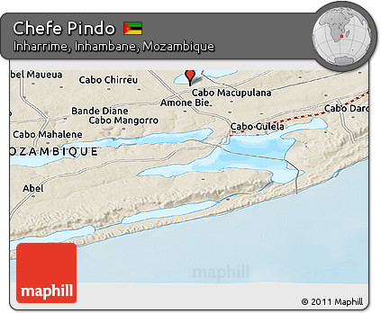 Shaded Relief Panoramic Map of Chefe Pindo