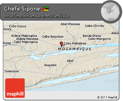 Shaded Relief Panoramic Map of Chefe Sipone