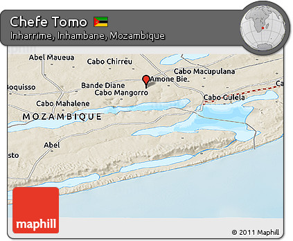 Shaded Relief Panoramic Map of Chefe Tomo