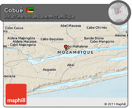 Shaded Relief Panoramic Map of Cobué