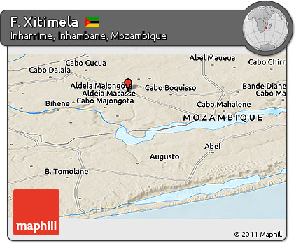 Shaded Relief Panoramic Map of F. Xitimela