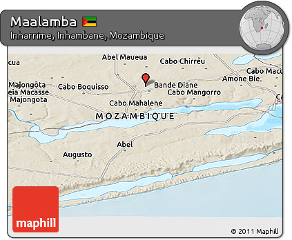 Shaded Relief Panoramic Map of Maalamba
