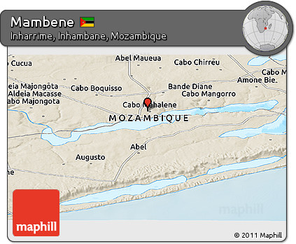 Shaded Relief Panoramic Map of Mambene