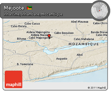 Shaded Relief Panoramic Map of Mejoote