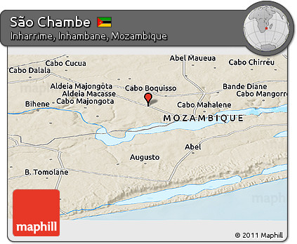 Shaded Relief Panoramic Map of São Chambe