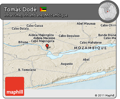 Shaded Relief Panoramic Map of Tomás Dodé