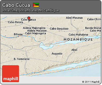 Shaded Relief Panoramic Map of Cabo Cúcua