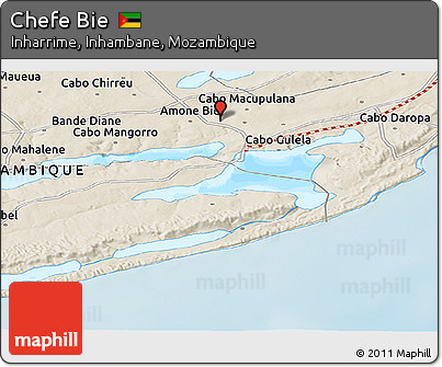 Shaded Relief Panoramic Map of Chefe Bie