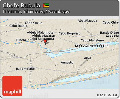 Shaded Relief Panoramic Map of Chefe Bubula