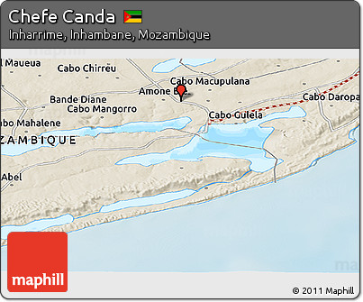 Shaded Relief Panoramic Map of Chefe Canda
