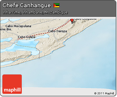 Shaded Relief Panoramic Map of Chefe Canhangue