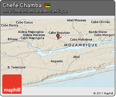 Shaded Relief Panoramic Map of Chefe Chamba