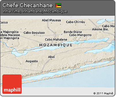 Shaded Relief Panoramic Map of Chefe Checanhane