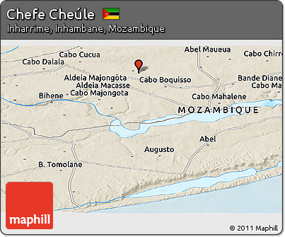 Shaded Relief Panoramic Map of Chefe Cheúle