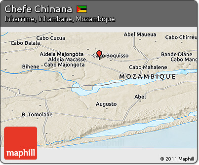 Shaded Relief Panoramic Map of Chefe Chinana