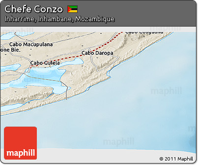 Shaded Relief Panoramic Map of Chefe Conzo