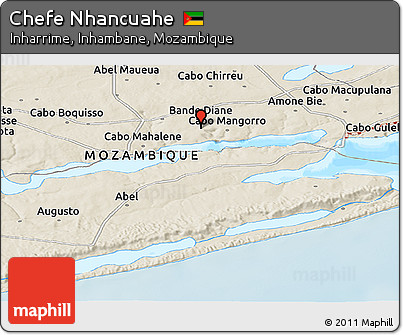 Shaded Relief Panoramic Map of Chefe Nhancuahe