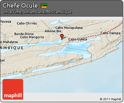 Shaded Relief Panoramic Map of Chefe Ocule