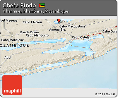 Shaded Relief Panoramic Map of Chefe Pindo