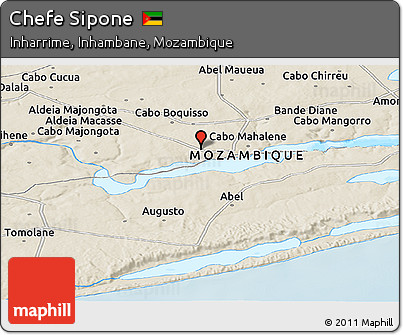 Shaded Relief Panoramic Map of Chefe Sipone