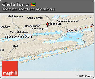 Shaded Relief Panoramic Map of Chefe Tomo