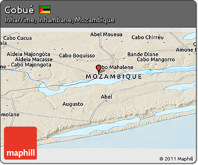 Shaded Relief Panoramic Map of Cobué