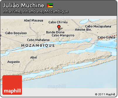 Shaded Relief Panoramic Map of Julião Muchine