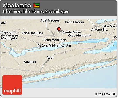 Shaded Relief Panoramic Map of Maalamba