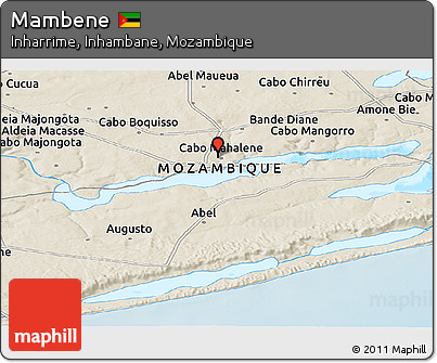 Shaded Relief Panoramic Map of Mambene