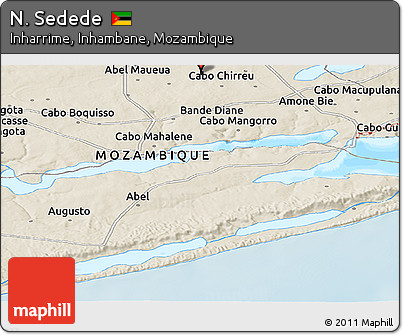 Shaded Relief Panoramic Map of N. Sedede