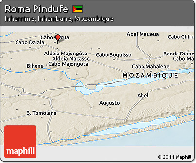 Shaded Relief Panoramic Map of Roma Pindufe