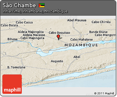 Shaded Relief Panoramic Map of São Chambe