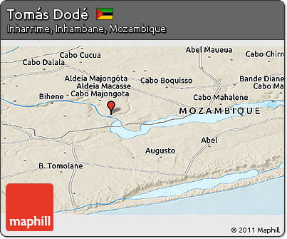 Shaded Relief Panoramic Map of Tomás Dodé