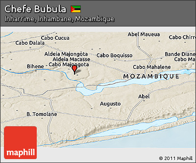 Shaded Relief Panoramic Map of Chefe Bubula