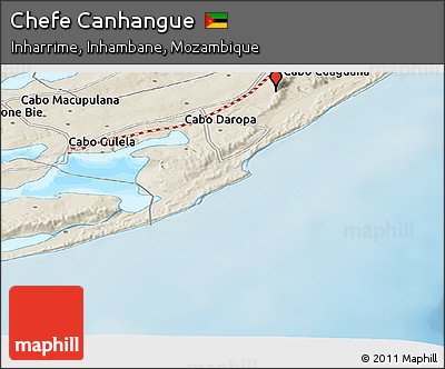 Shaded Relief Panoramic Map of Chefe Canhangue