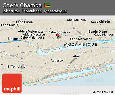 Shaded Relief Panoramic Map of Chefe Chamba
